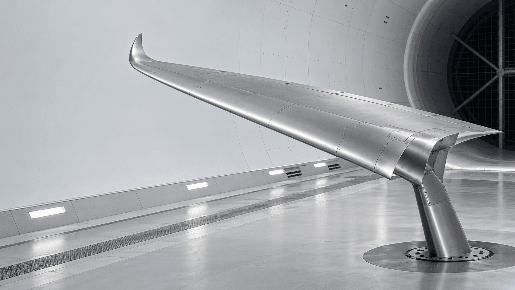 AI-generated wind-tunnel wing study